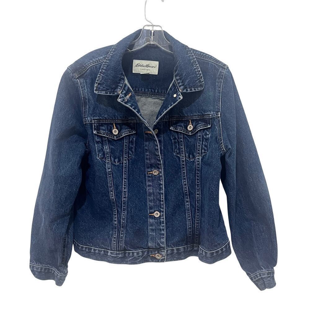 Vintage Eddie Bauer Jacket Mens XL Women's  Denim Trucker  Classic Jean